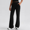 JIA Recycled High Waist Flare Pants with Pockets-black
