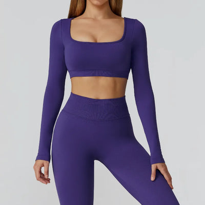 JIA Seamless Elegant Long Sleeve Workout Shirt