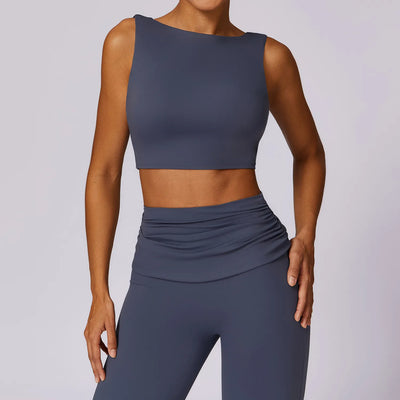 JIA Backless Yoga Tank Tops Bulit in Padded Bra ZC8516