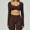 JIA Seamless Color-Block Yoga Long Sleeve Top ZC9245