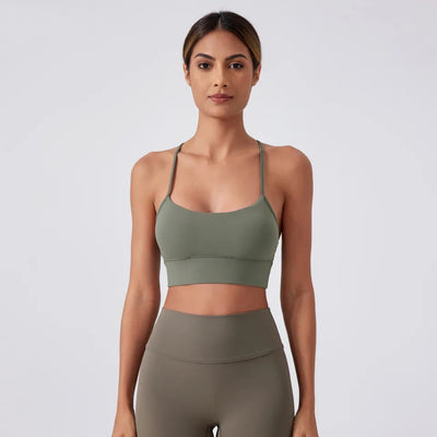 Strappy Stretch Fitness Bra Workout Camisole