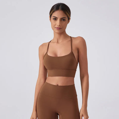 Strappy Stretch Fitness Bra Workout Camisole