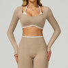 JIA Seamless Color-Block Yoga Long Sleeve Top ZC9245