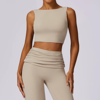 JIA Backless Yoga Tank Tops Bulit in Padded Bra ZC8516