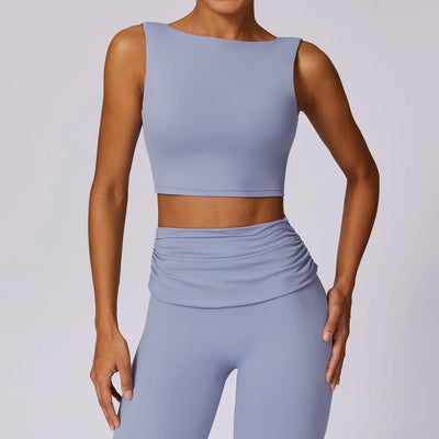 JIA Backless Yoga Tank Tops Bulit in Padded Bra ZC8516