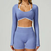 JIA Seamless Color-Block Yoga Long Sleeve Top ZC9245