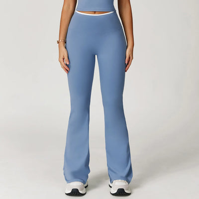JIA High Waist Fitness Flared Yoga Pants for Women Contrasting color Gym Wear
