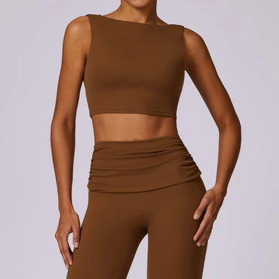 JIA Backless Yoga Tank Tops Bulit in Padded Bra ZC8516