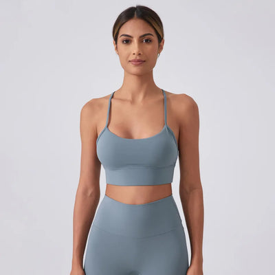 Strappy Stretch Fitness Bra Workout Camisole