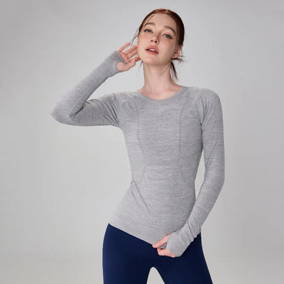 JIA Seamless Breathable Sports Long Sleeve Yoga Tops AD42002