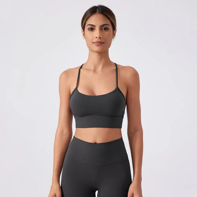 Strappy Stretch Fitness Bra Workout Camisole