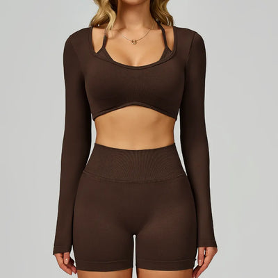 JIA Seamless Color-Block Yoga Long Sleeve Top ZC9245