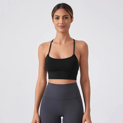 Strappy Stretch Fitness Bra Workout Camisole