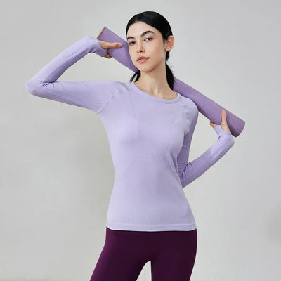 JIA Seamless Breathable Sports Long Sleeve Yoga Tops AD42002