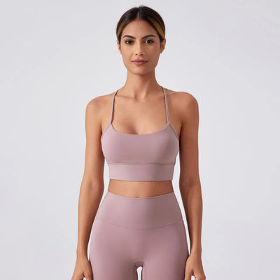 Strappy Stretch Fitness Bra Workout Camisole