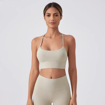 Strappy Stretch Fitness Bra Workout Camisole