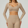 JIA Seamless Color-Block Yoga Long Sleeve Top ZC9245
