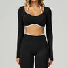 Seamless Color-Block Yoga Long Sleeve Top