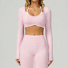 Seamless Color-Block Yoga Long Sleeve Top