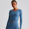 Slim Fitted Long Sleeve Yoga Shirts Going Out Top
