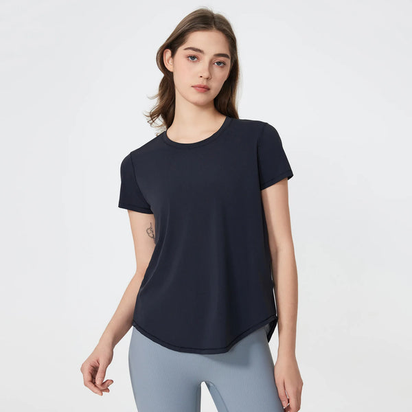 Summer Breathable Short Sleeve Shirts for Athletic Running -black