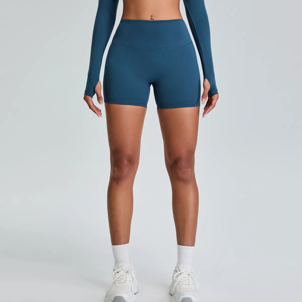 Women Workout Biker Shorts Running Butt Lifting Shorts-dark blue