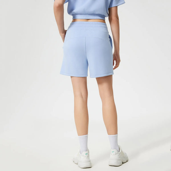 Workout Casual Lounge Sweat Shorts with Pockets-light blue-back