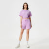 Workout Casual Lounge Sweat Shorts with Pockets-lilac set