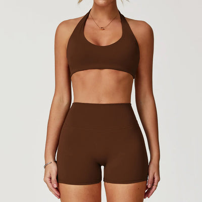JIA Halter Low Back Sports Bra Workout Crop Top with Built in Bra ZC8505-1