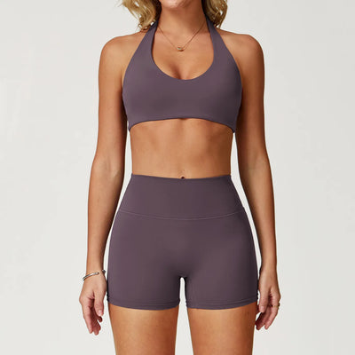 JIA Halter Low Back Sports Bra Workout Crop Top with Built in Bra ZC8505-1