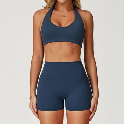 JIA Halter Low Back Sports Bra Workout Crop Top with Built in Bra ZC8505-1